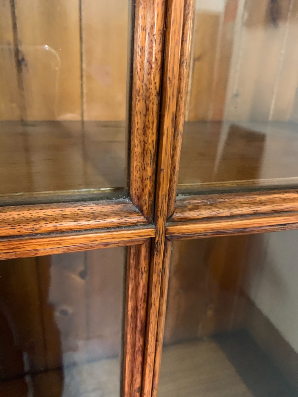 Superb oak glazed cupboard  View IV