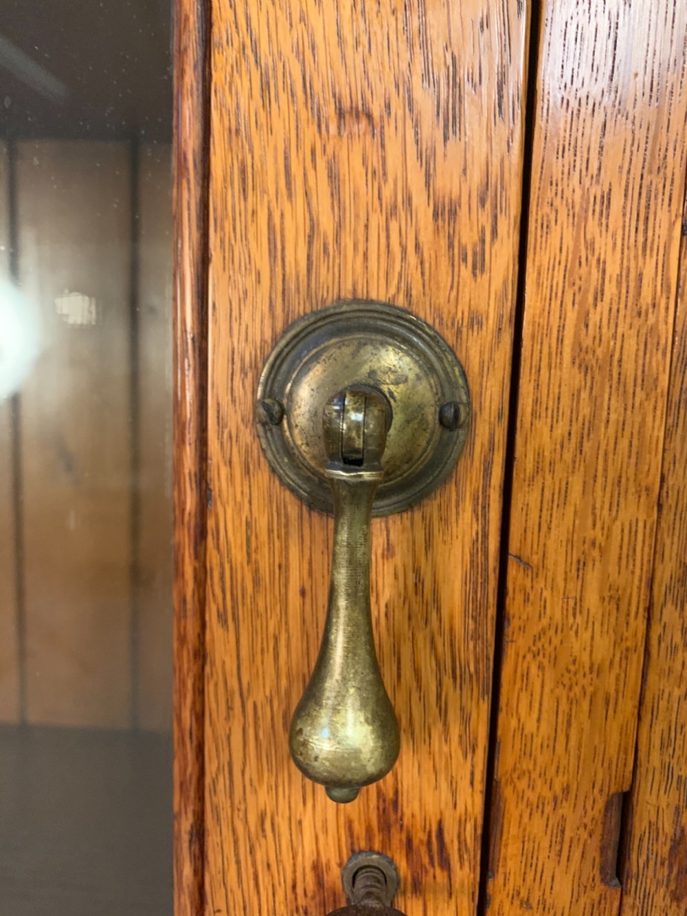 Superb oak glazed cupboard  View V