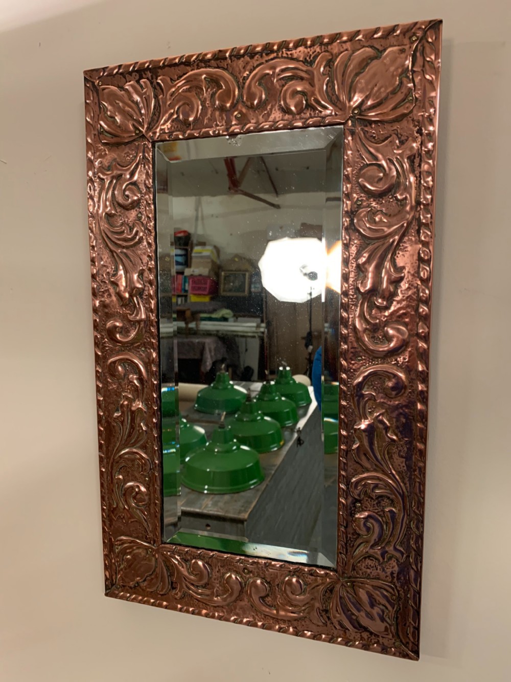 Arts and crafts copper mirror 