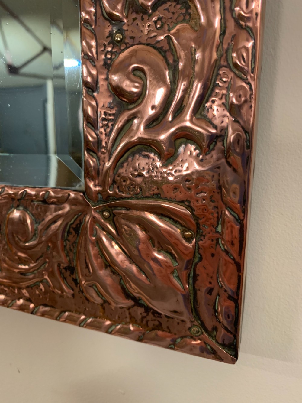 Arts and crafts copper mirror  View IV