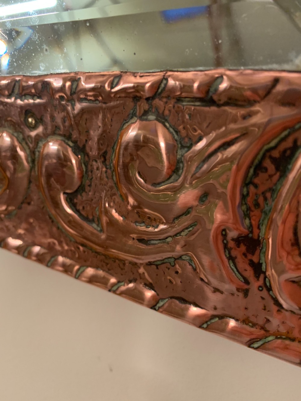 Arts and crafts copper mirror  View VI