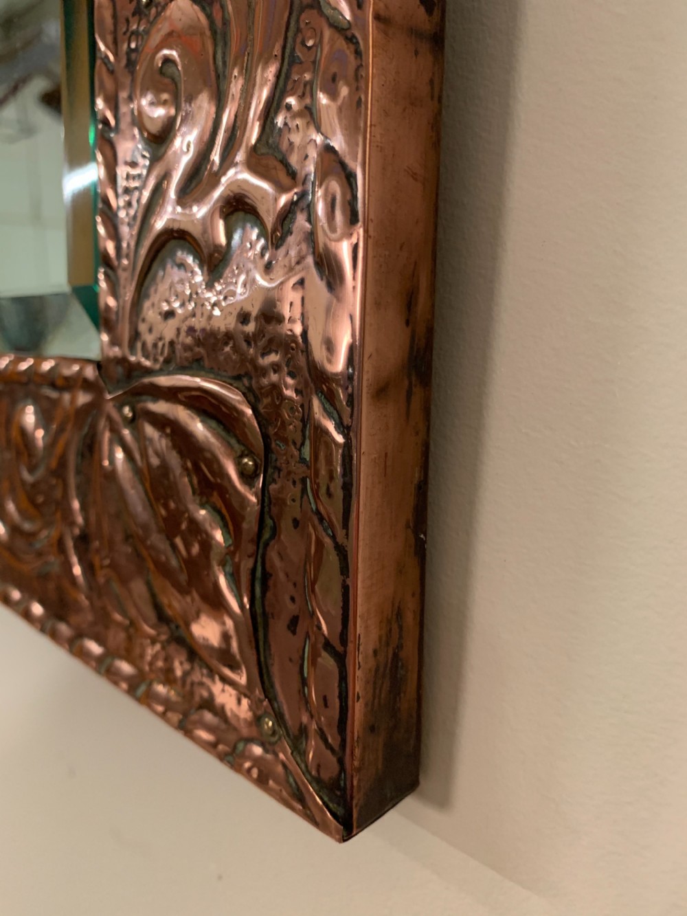 Arts and crafts copper mirror  View IX