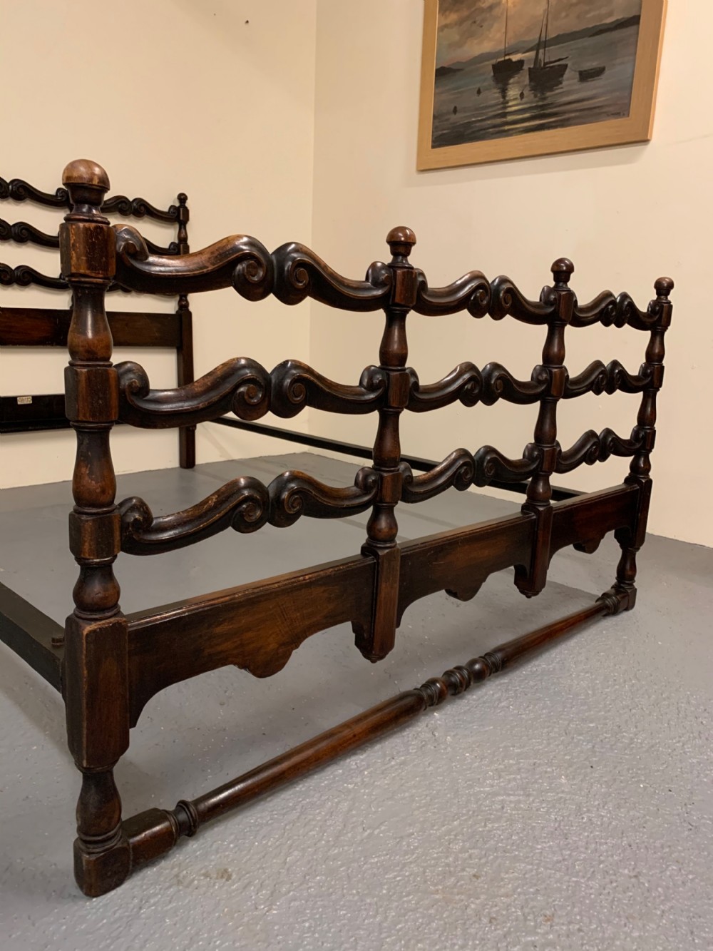 Rare walnut  Heals king size bed View IV