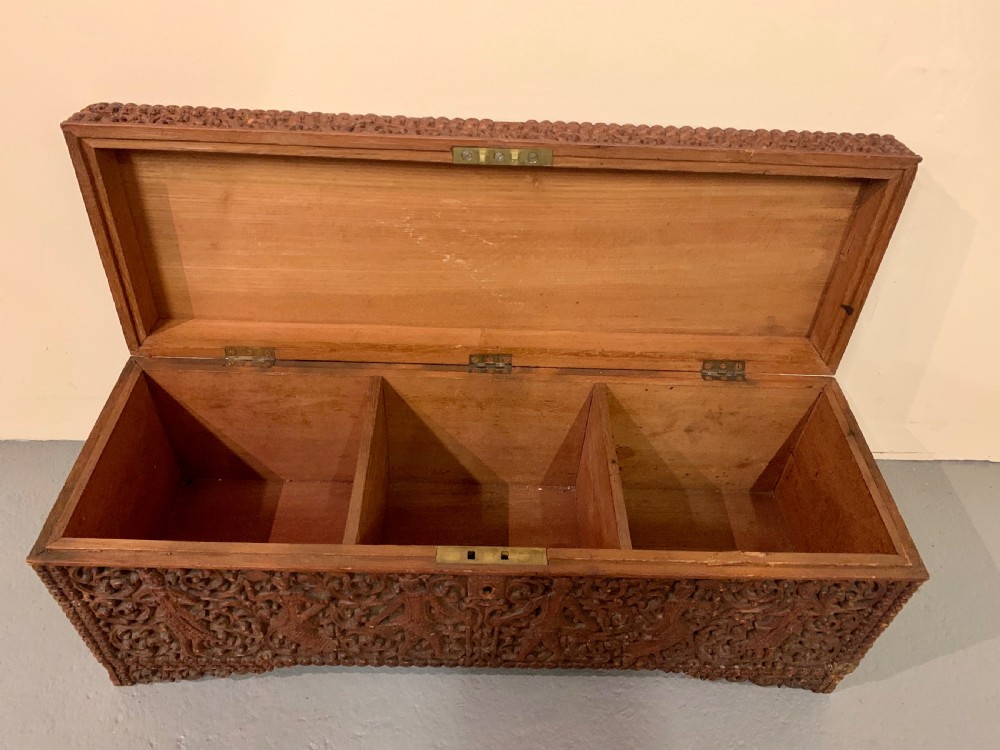 Good Anglo Indian carved box View XI