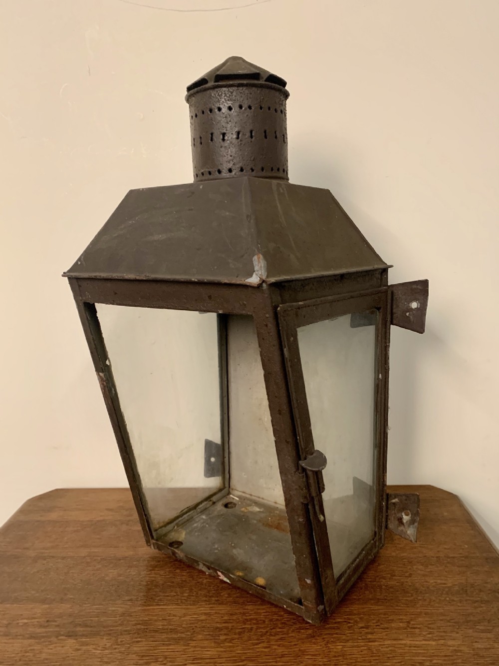 Good large Georgian tole wall lantern