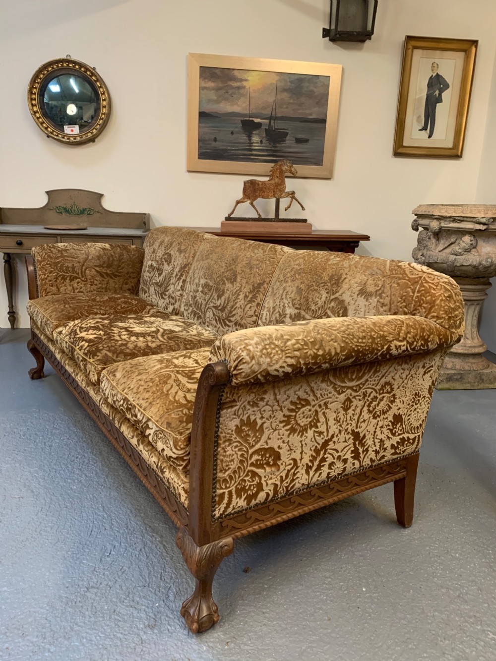Excellent large walnut sofa View II