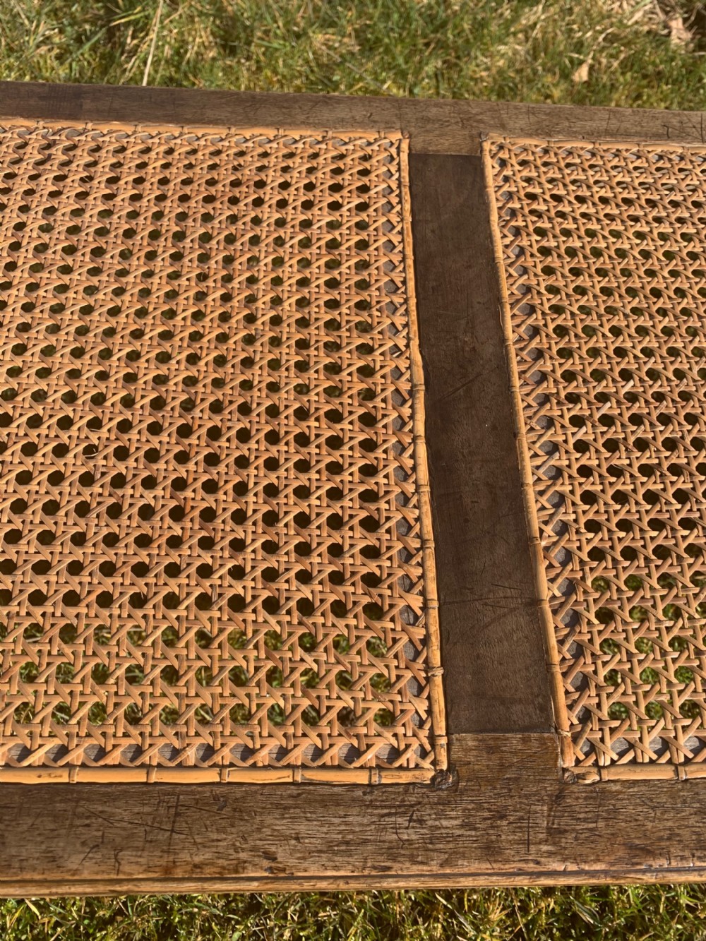 Walnut caned window seat View IV