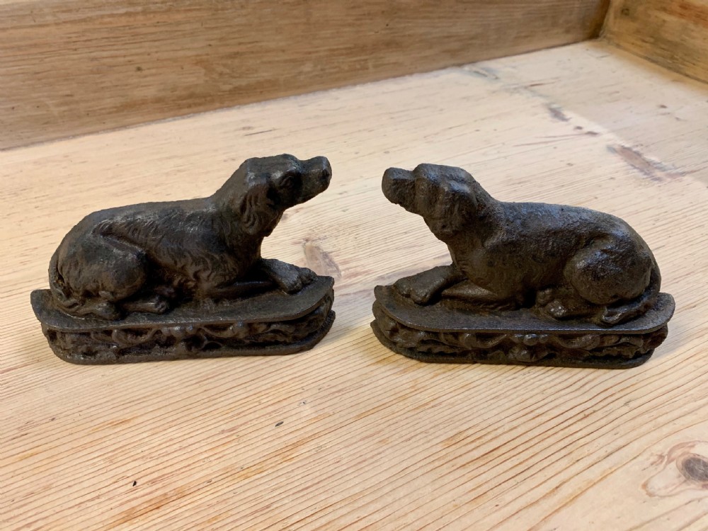 Pair cast iron dog doorstops View III