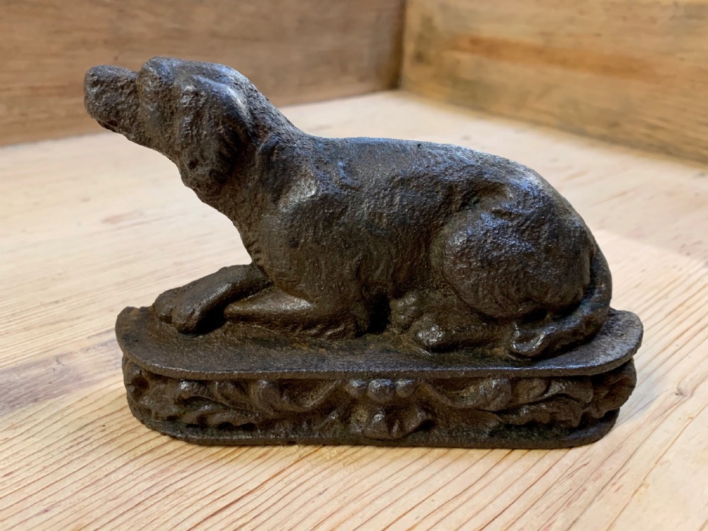Pair cast iron dog doorstops View V