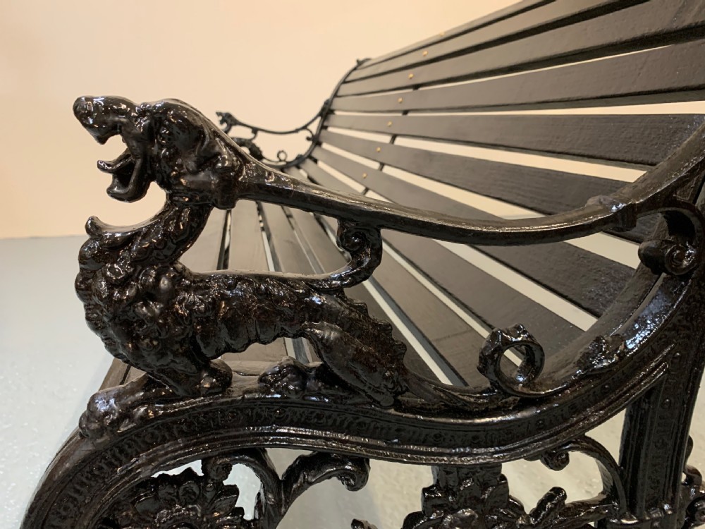 Fine cast iron garden bench View XII