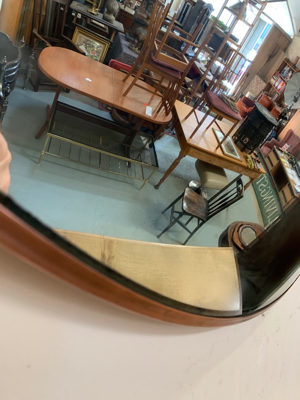 Superb large copper convex mirror  View VII