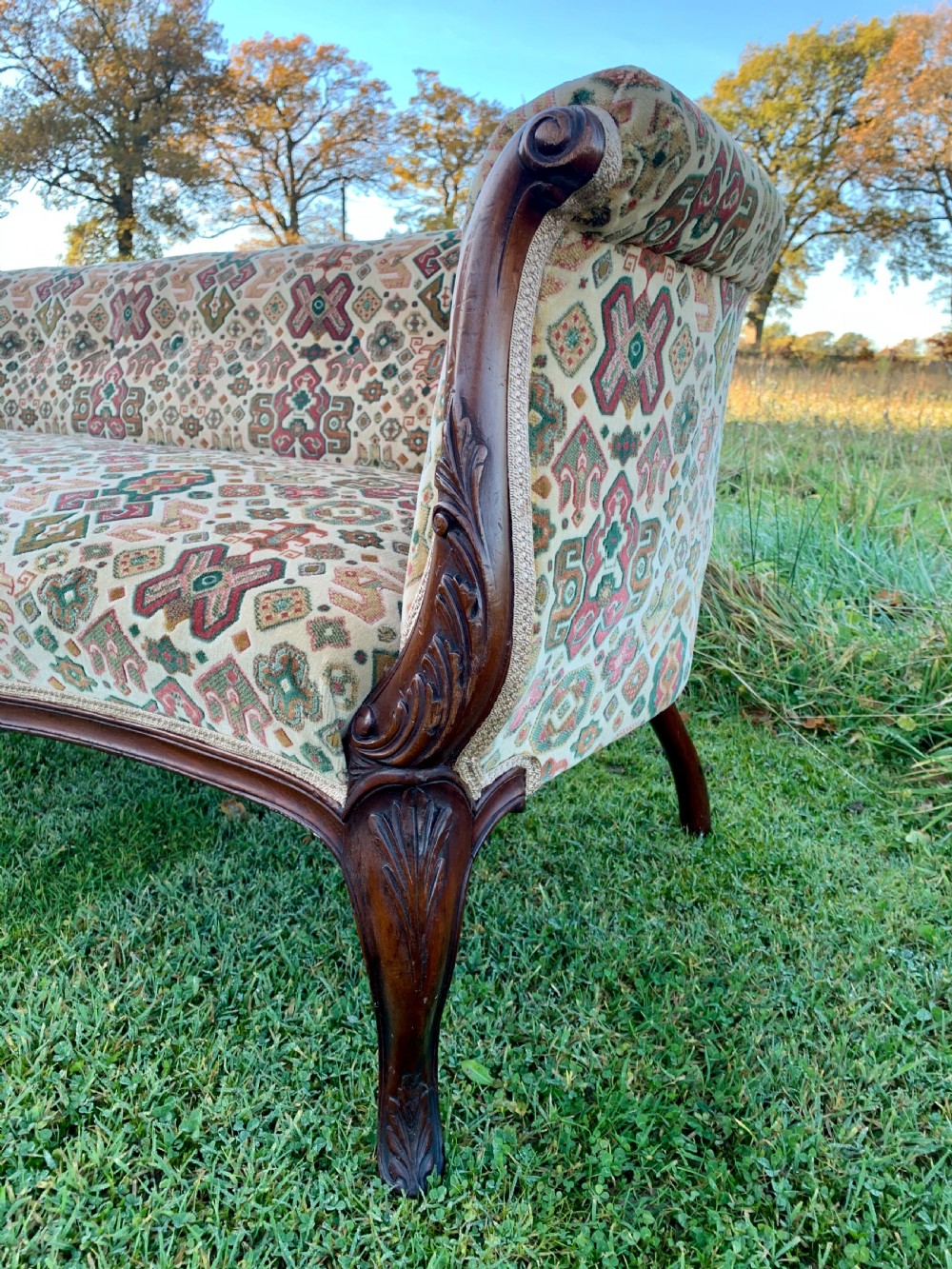 Tiny carved mahogany sofa View IV