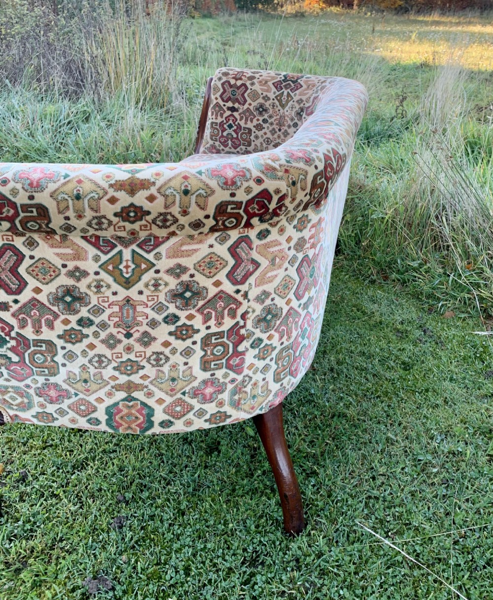 Tiny carved mahogany sofa View XI