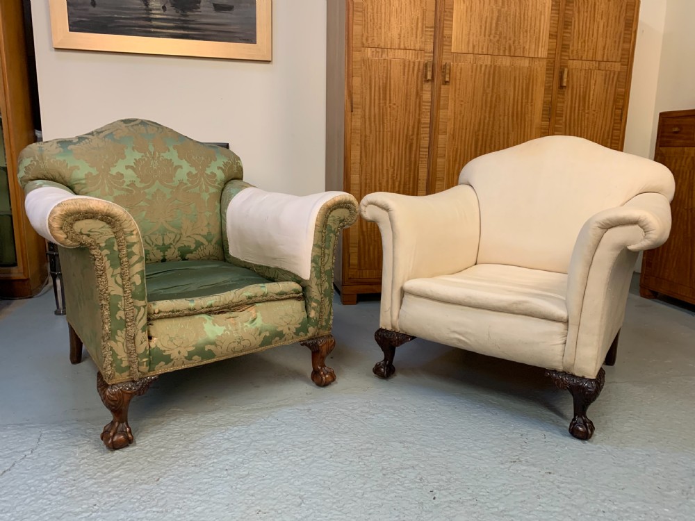 Pair country house armchairs 