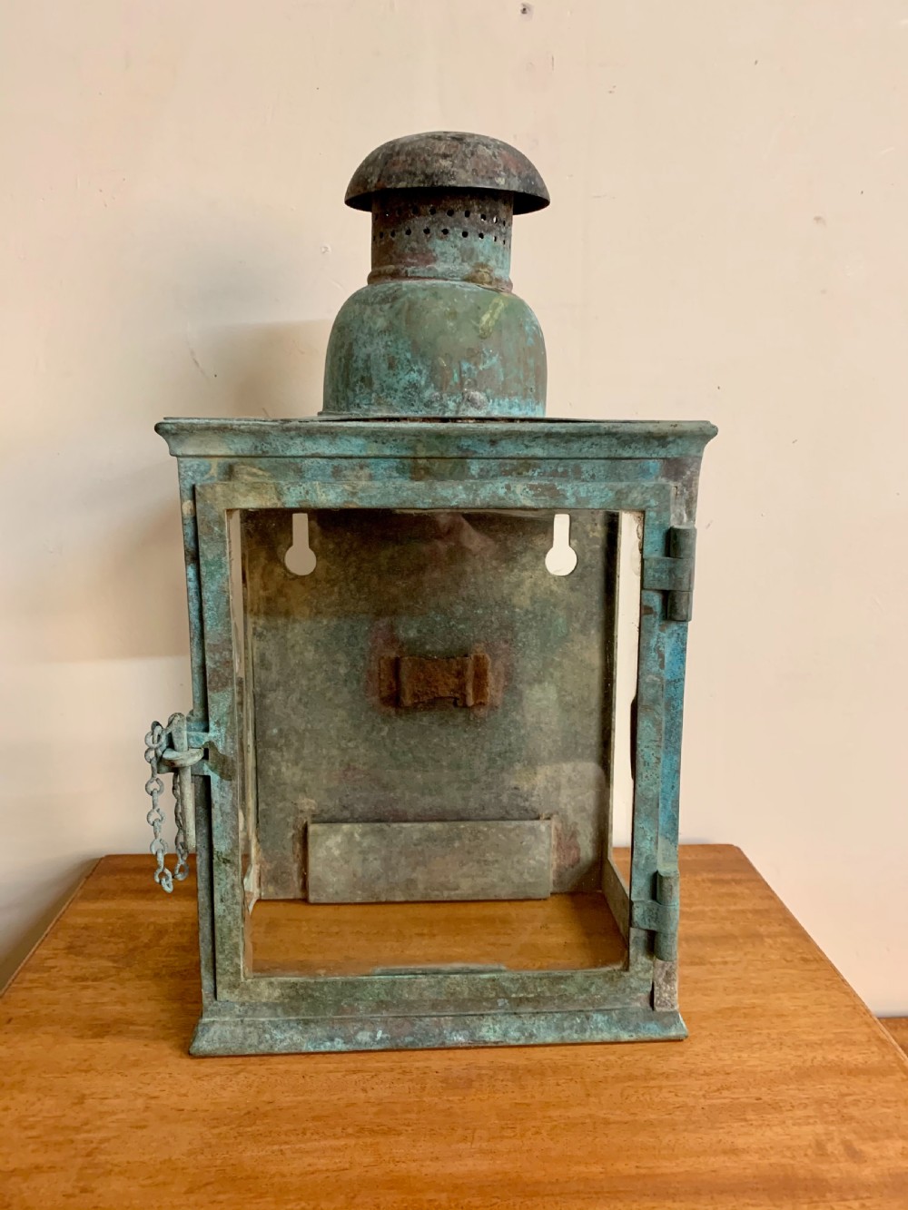 Patinated bronze wall lantern  View II