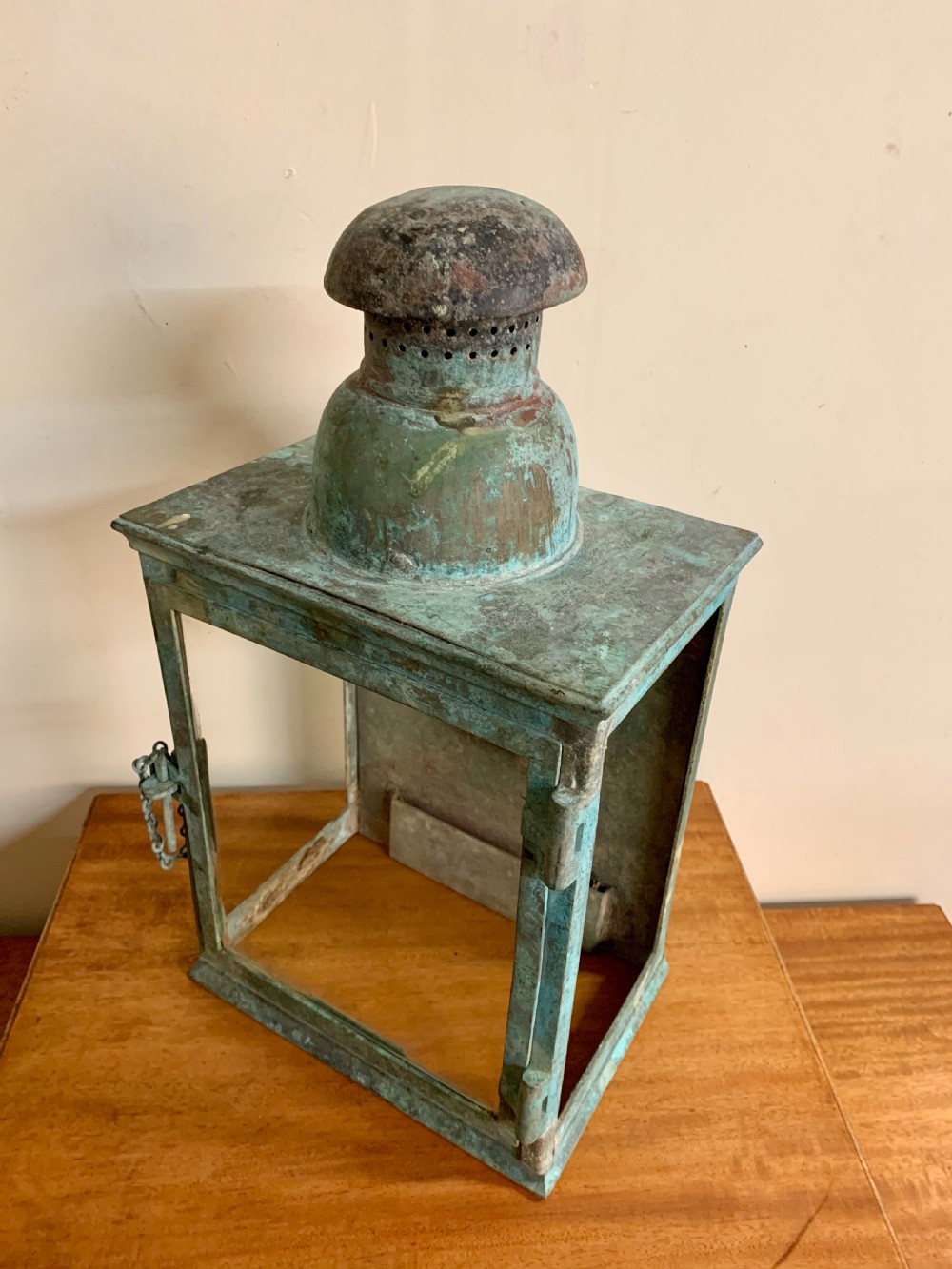 Patinated bronze wall lantern  View III