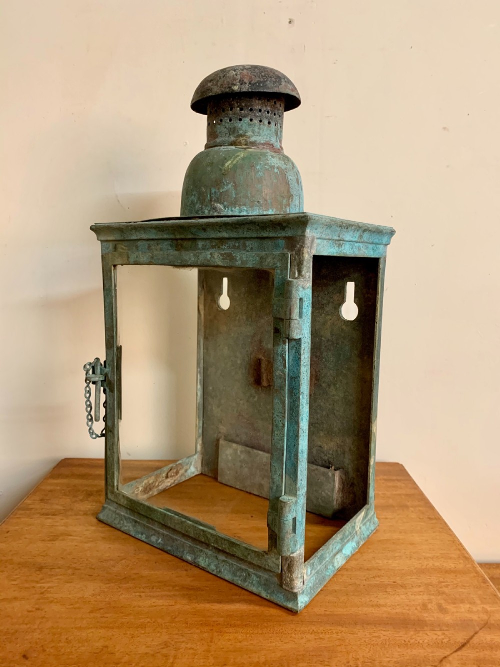 Patinated bronze wall lantern  View V
