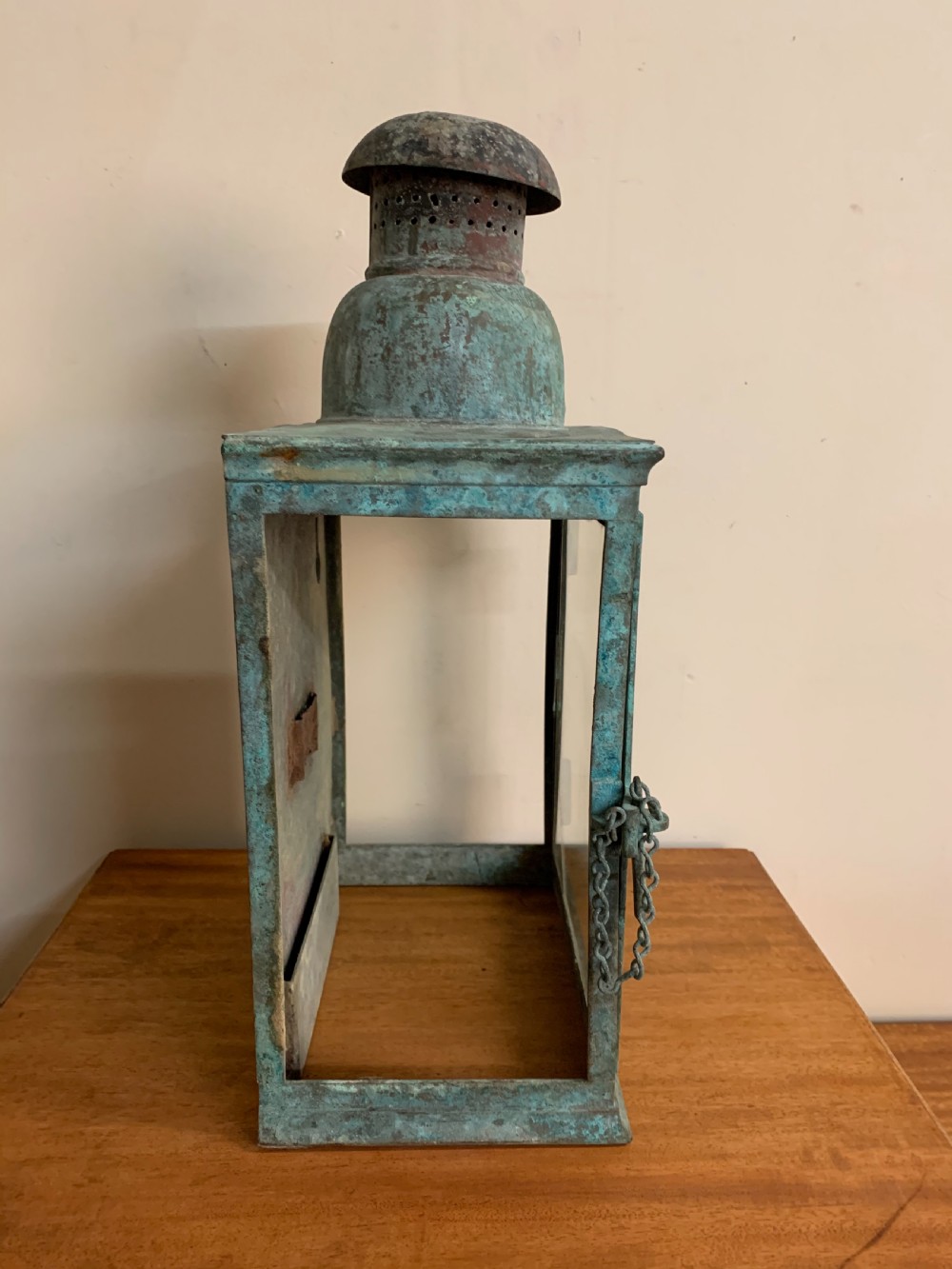 Patinated bronze wall lantern  View VI