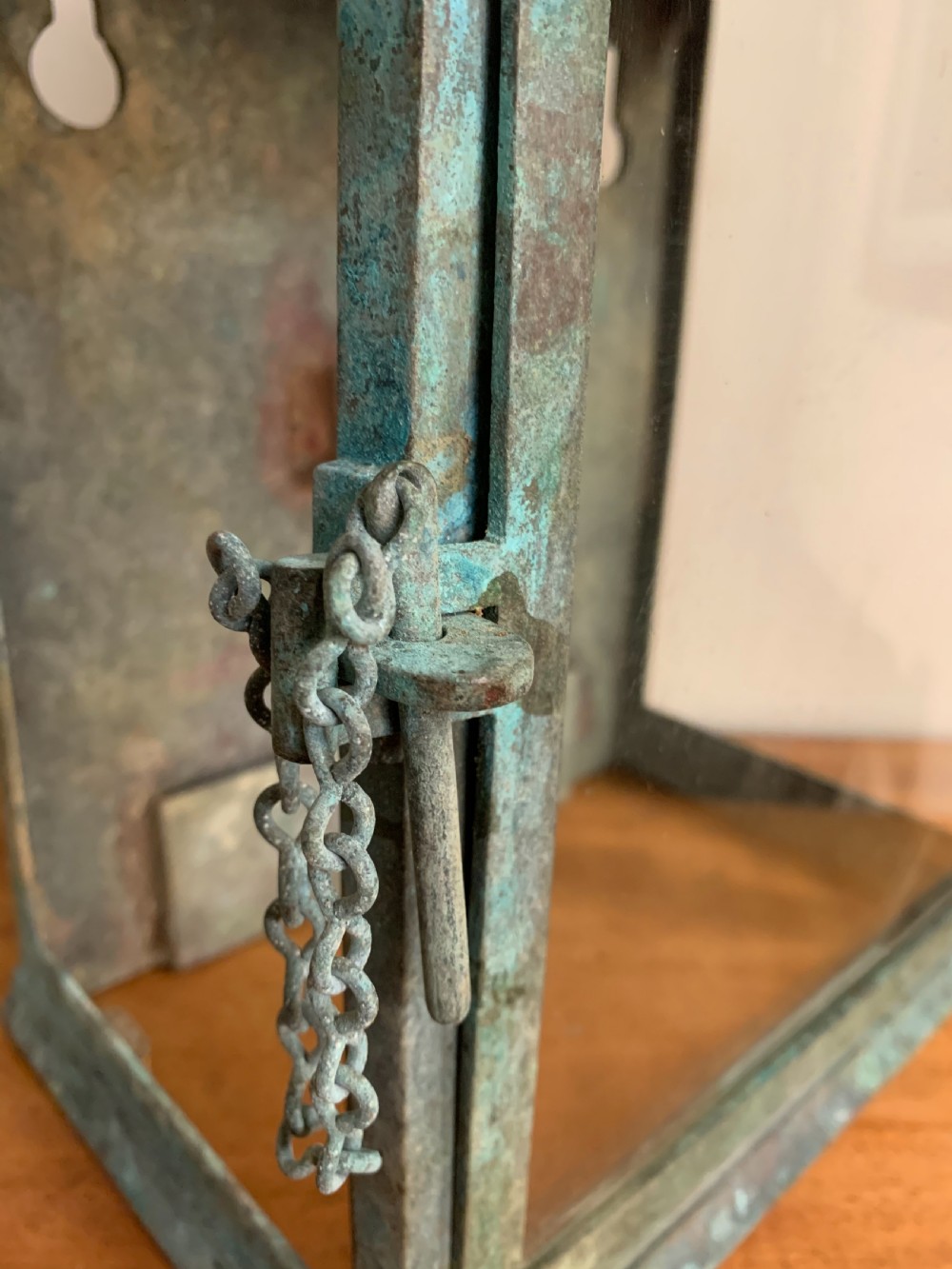 Patinated bronze wall lantern  View VII