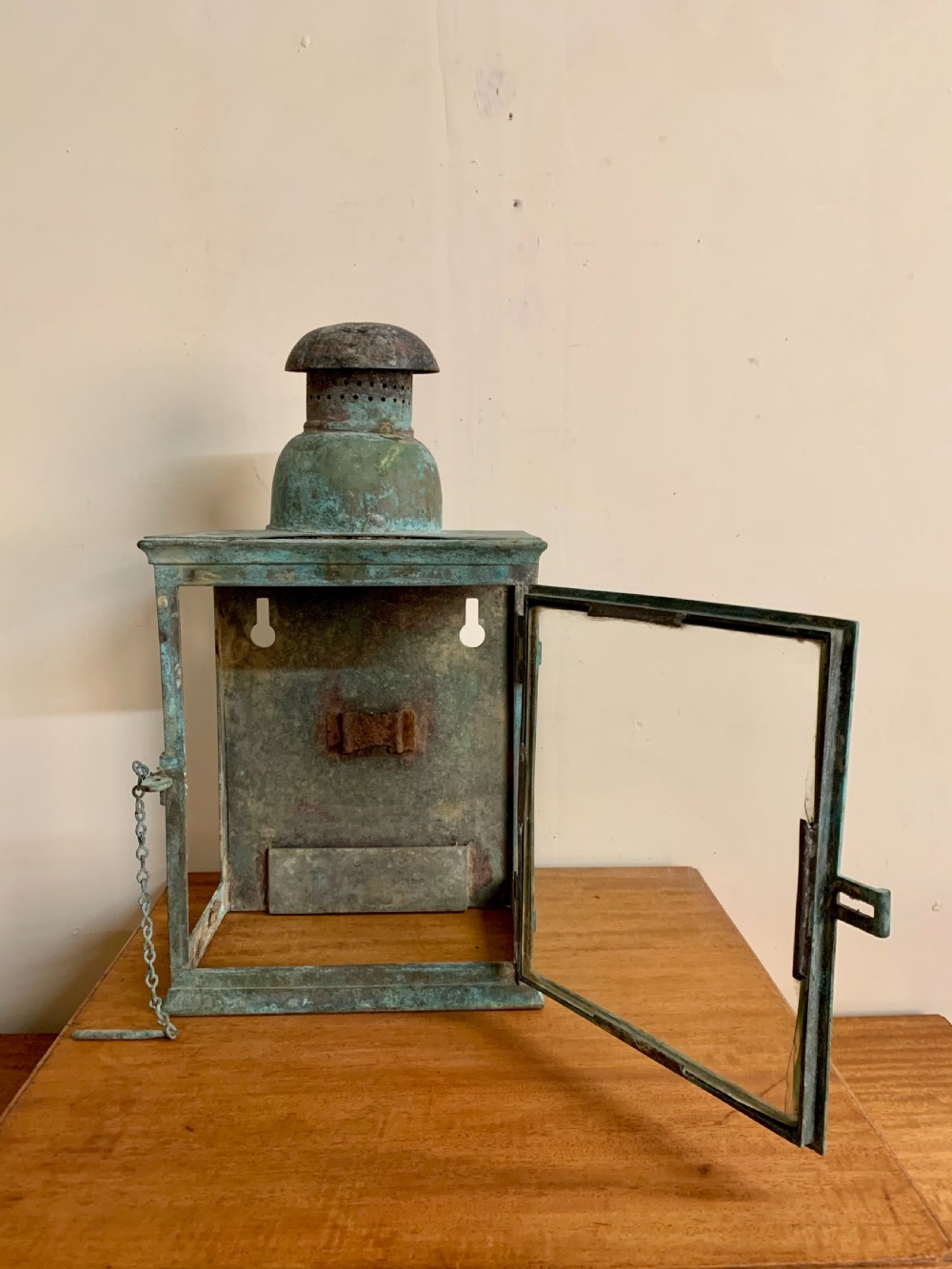 Patinated bronze wall lantern  View X