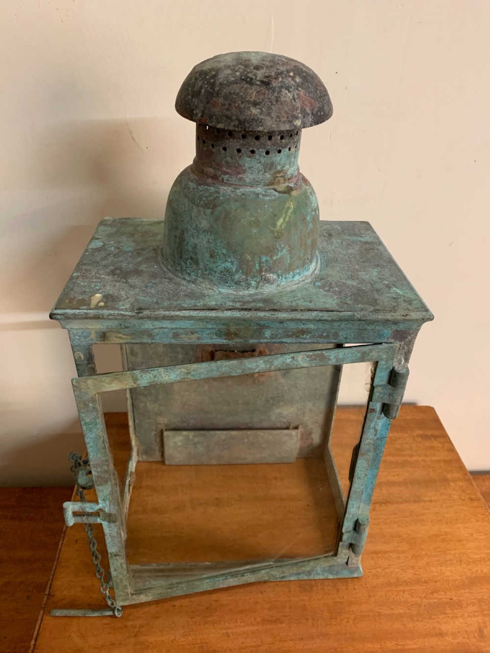 Patinated bronze wall lantern  View XIII