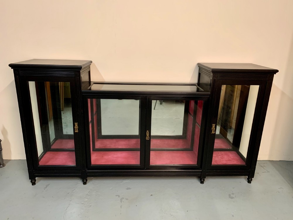 Good ebonised display cabinet 