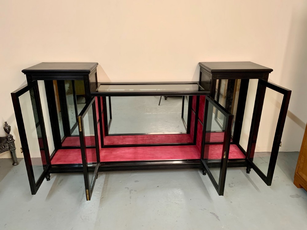 Good ebonised display cabinet  View XI