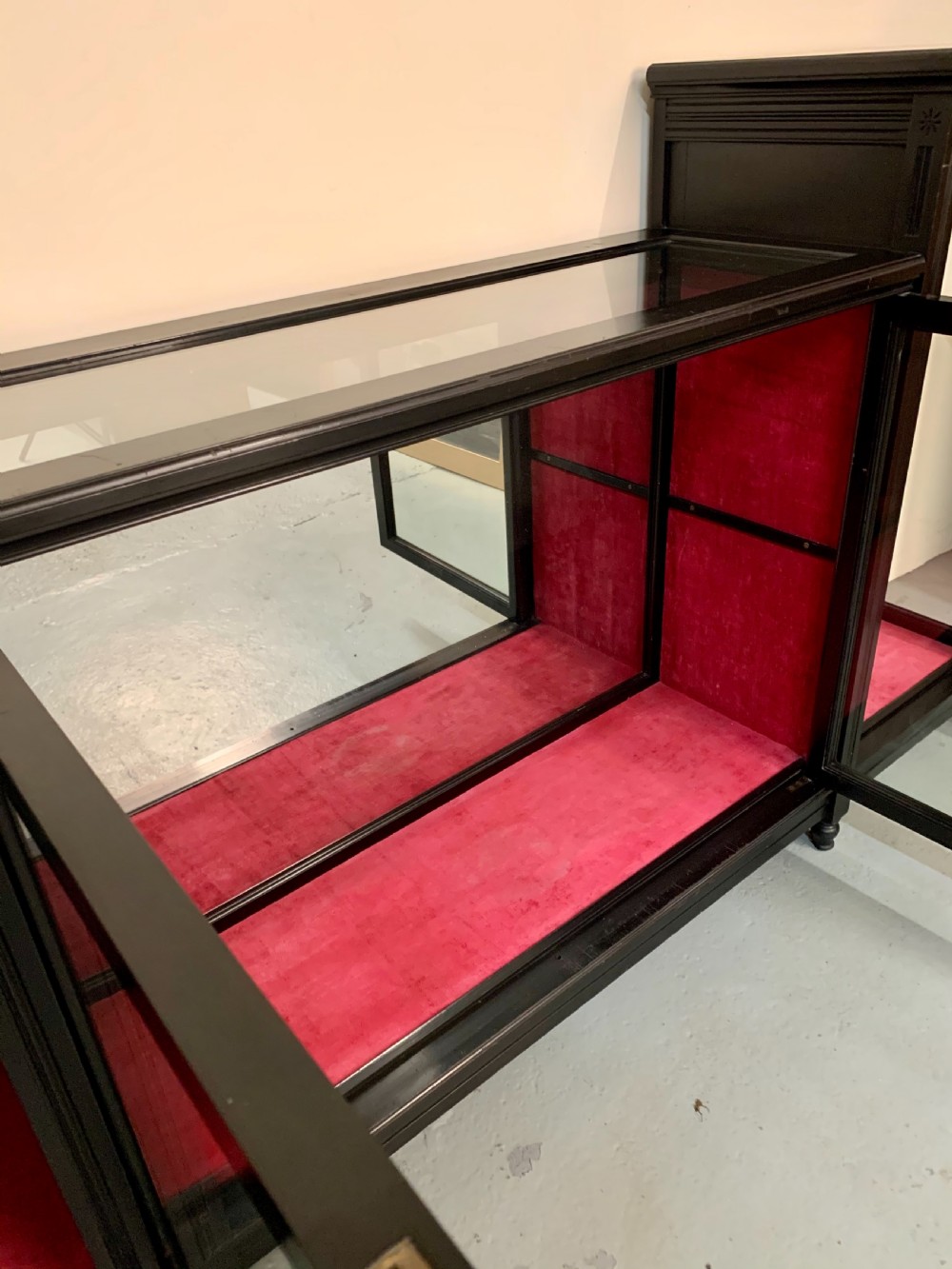 Good ebonised display cabinet  View XVI