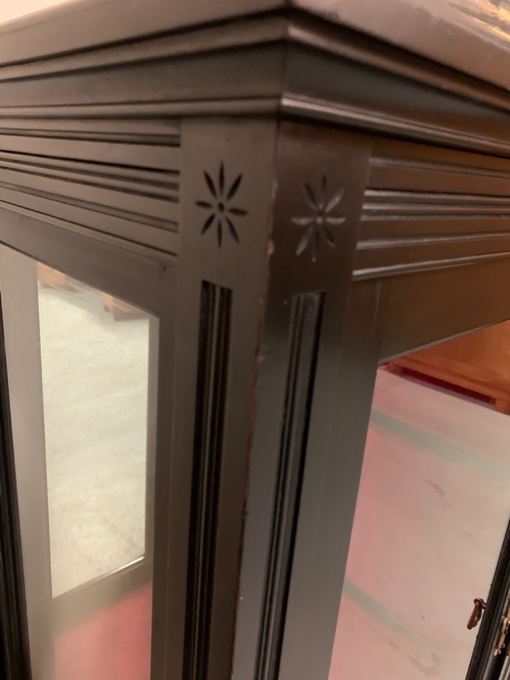 Good ebonised display cabinet  View XVII