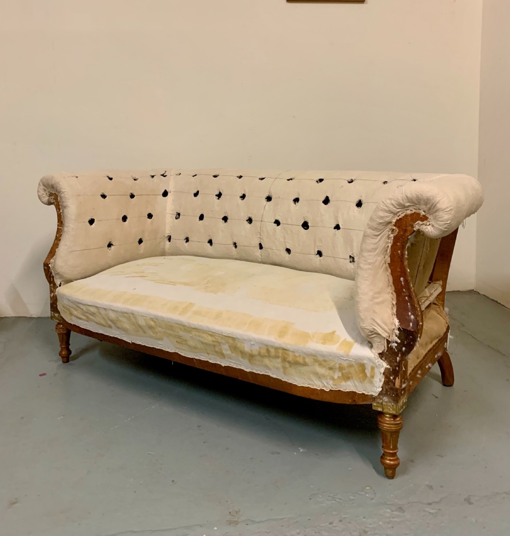 Two seat gilt wood sofa