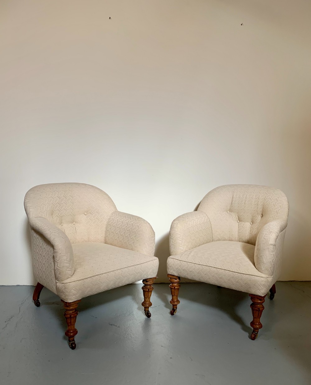 Pair oak tub chairs View II