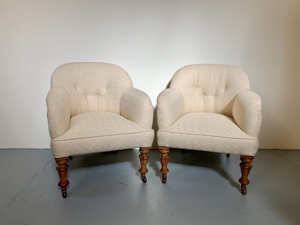 Pair oak tub chairs View X