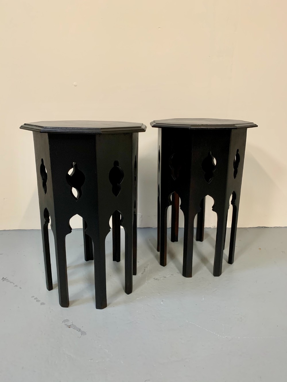 Pair arts and crafts moorish tables View V
