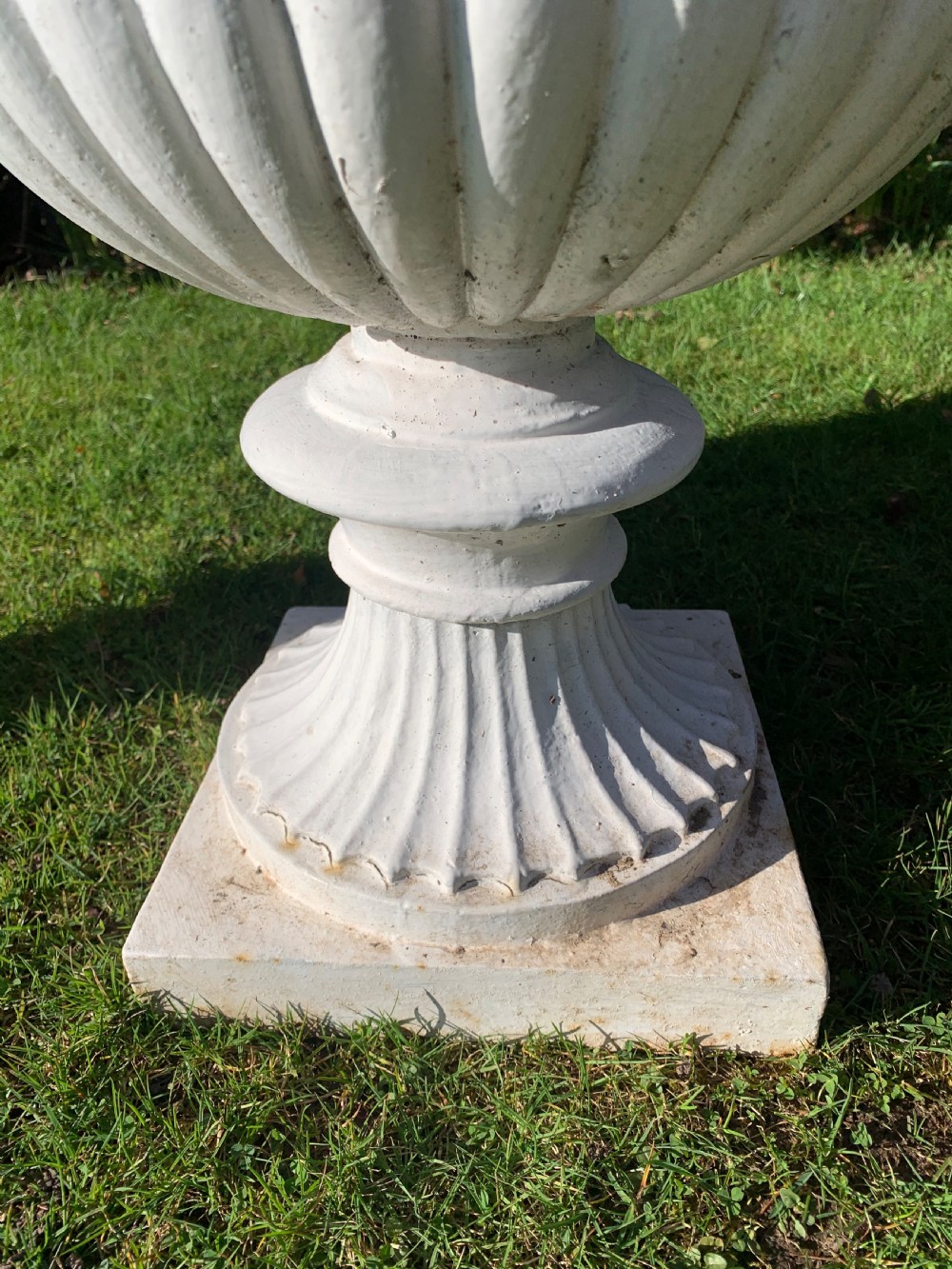 Large pair cast iron garden urns  View IV