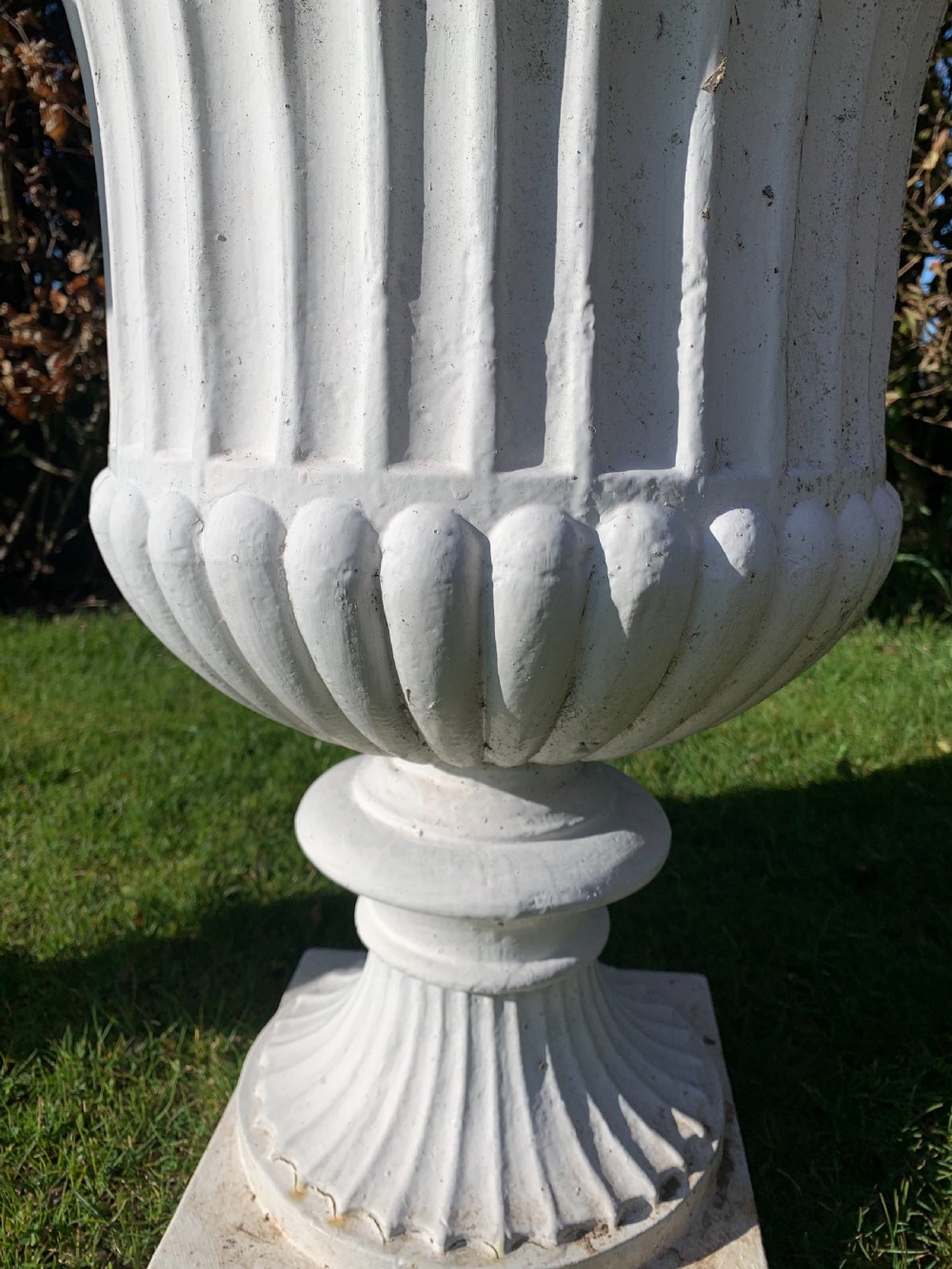 Large pair cast iron garden urns  View VI