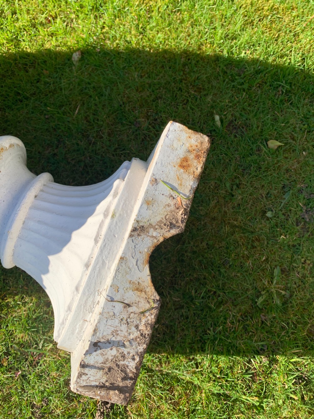 Large pair cast iron garden urns  View XII