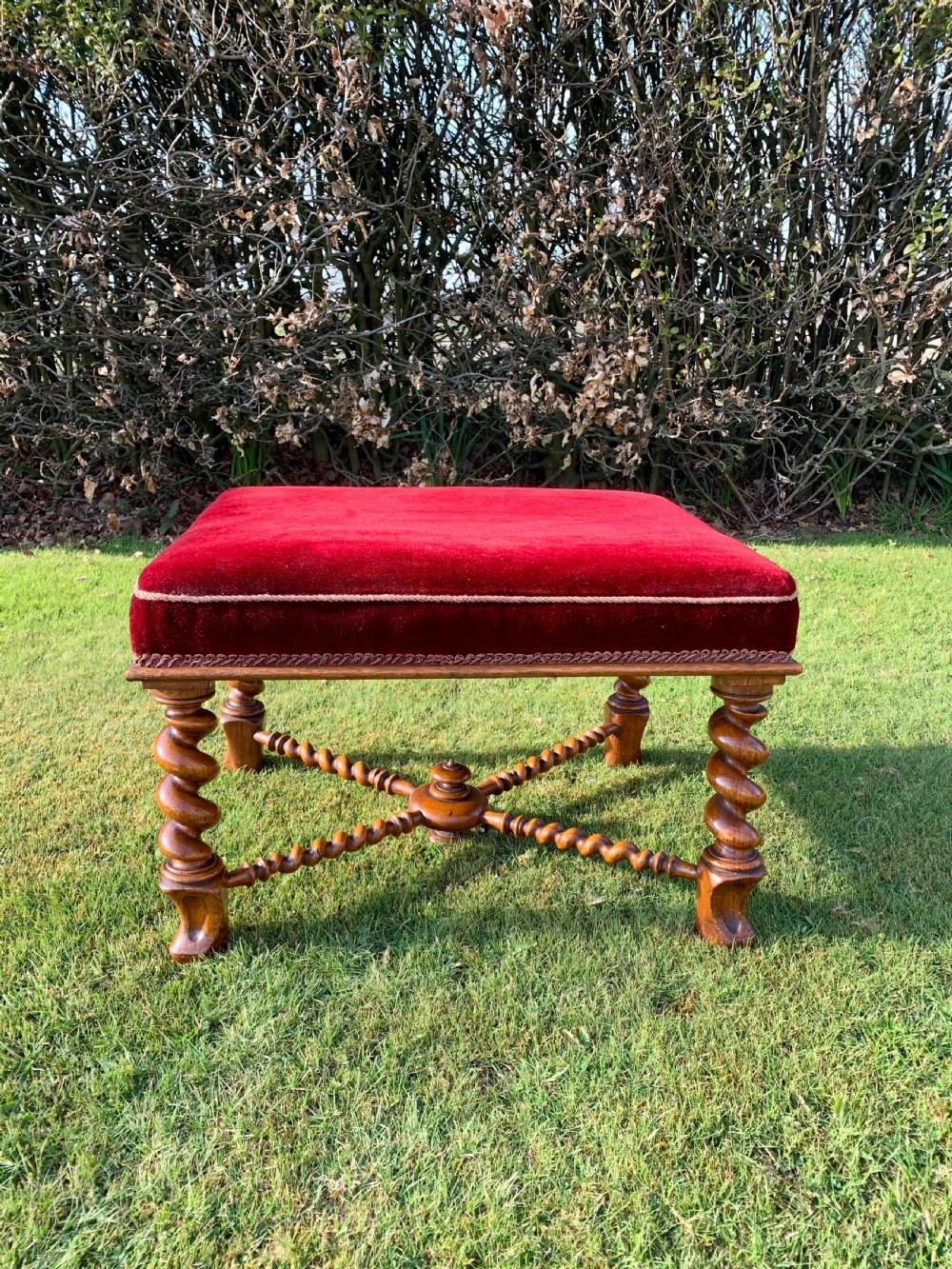 Large Scottish oak stool View II