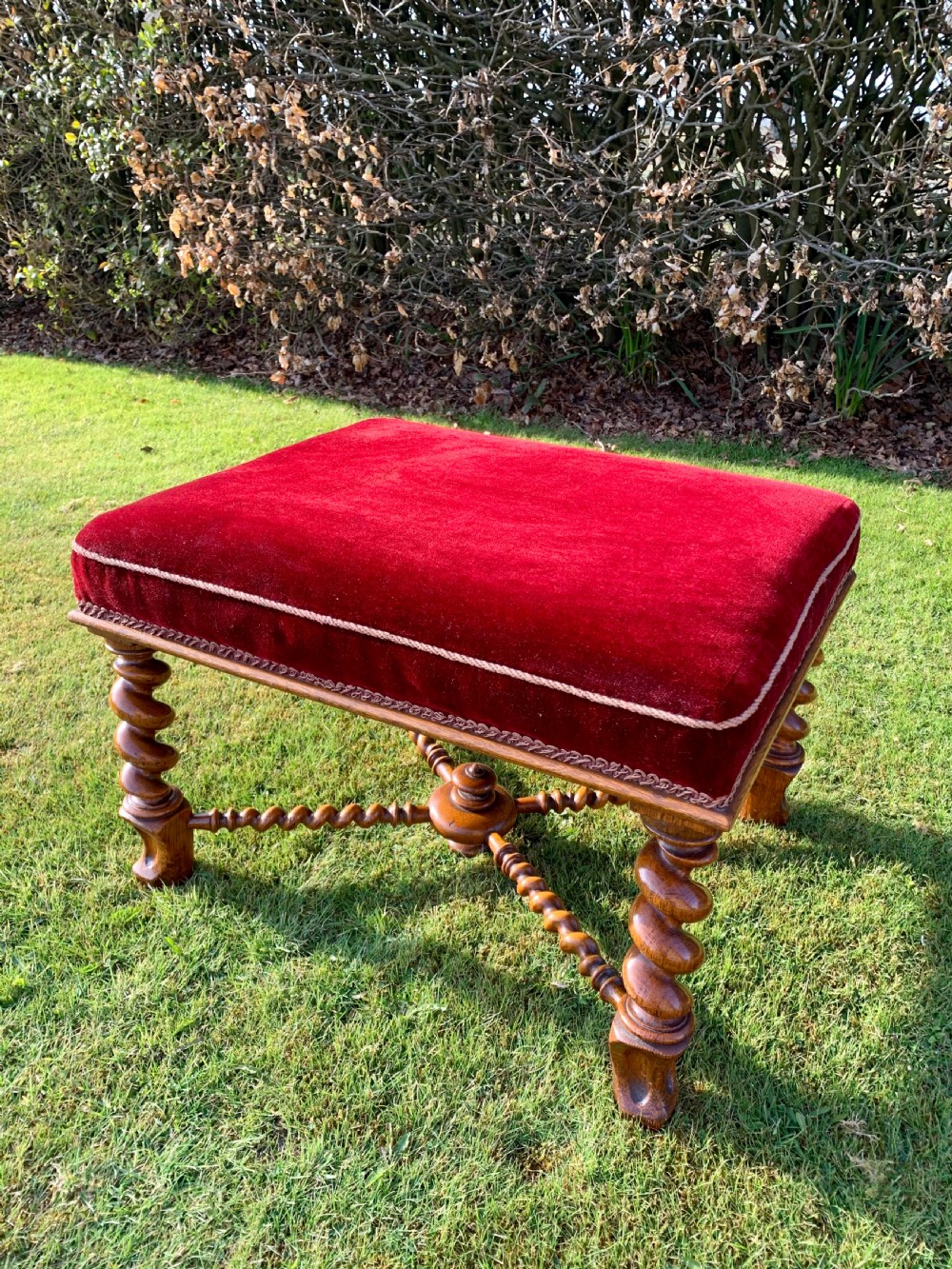 Large Scottish oak stool View XI