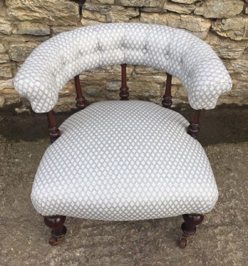 fig 1. Victorian Mahogany Framed Button Back Tub Chair