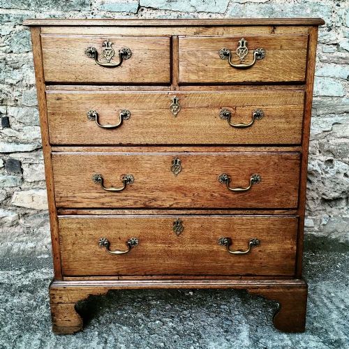 fig 1. Small Georgian Light Oak Chest of Drawers