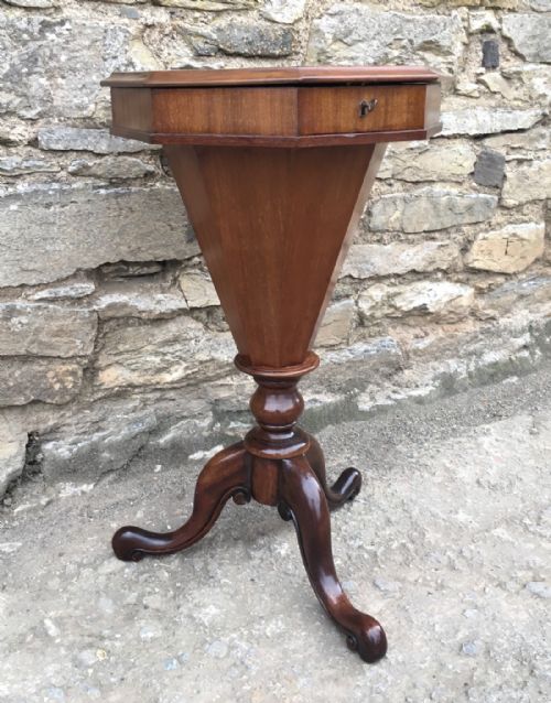Victorian Mahogany Trumpet Shaped Work / Sewing Table