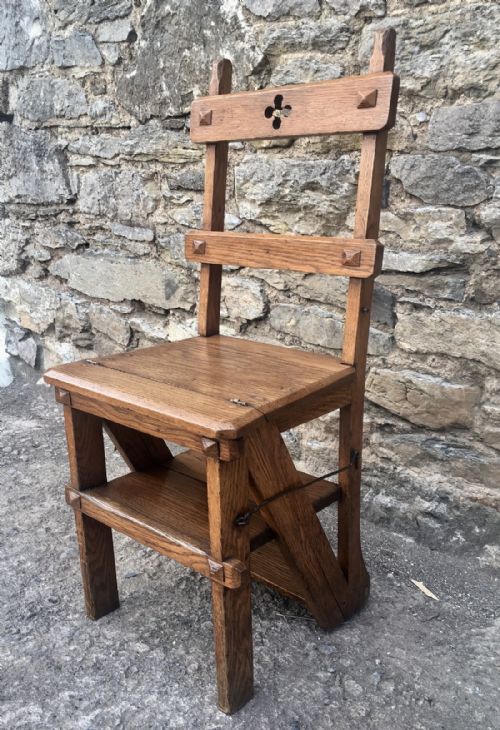 Victorian Oak Metamorphic Library Step Chair