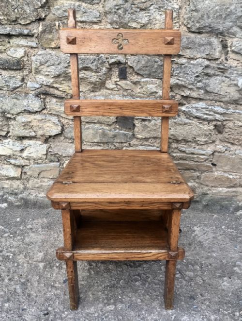 fig 1. Victorian Oak Metamorphic Library Step Chair
