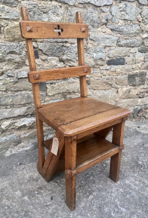 fig 2. Victorian Oak Metamorphic Library Step Chair