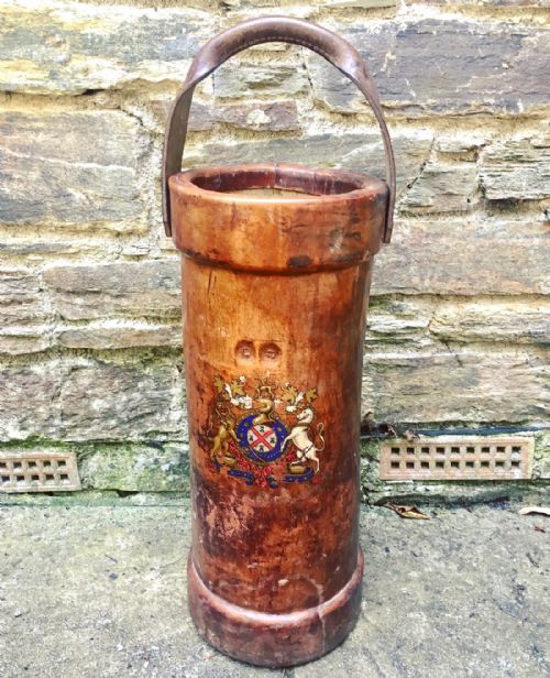 Antique Military Leather Shell Carrier with Handle