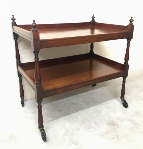 Antique Victorian Small Mahogany Two Tier Trolley What Not
