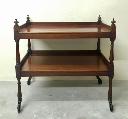 fig 1. Antique Victorian Small Mahogany Two Tier Trolley What Not