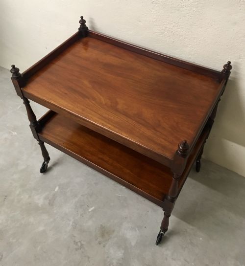 fig 2. Antique Victorian Small Mahogany Two Tier Trolley What Not