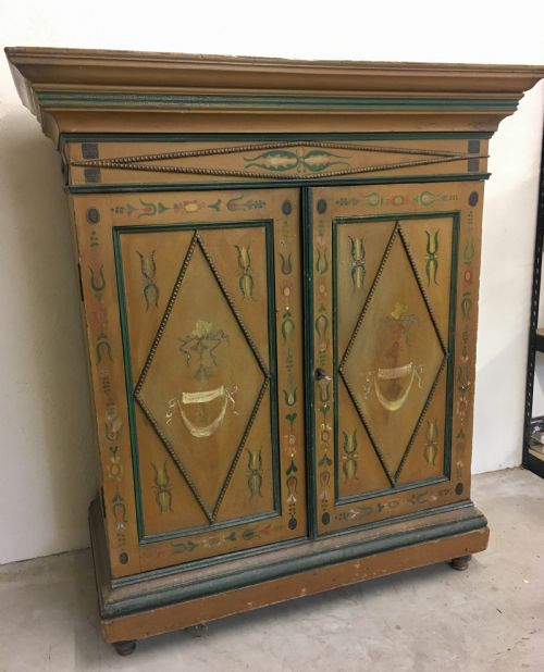 fig 1. Antique Painted Cupboard El Rico Habana Cigars