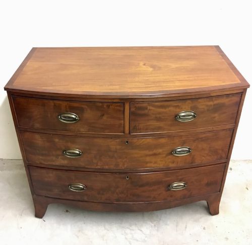 fig 1. Georgian Mahogany Bow Fronted Chest of Drawers